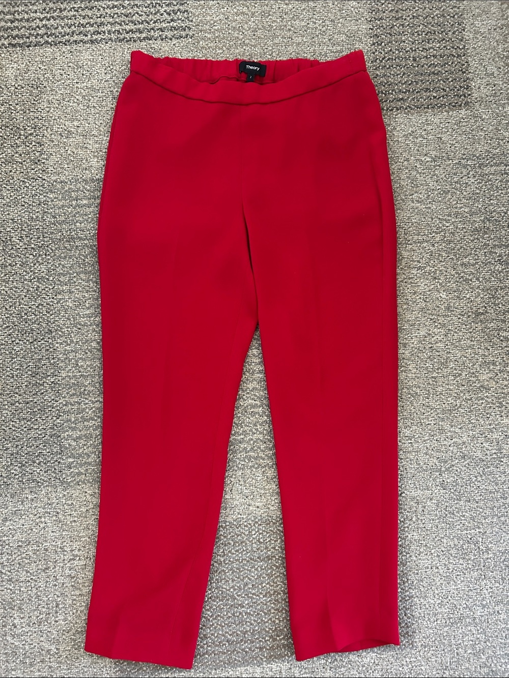 Theory red crepe pants, size 2